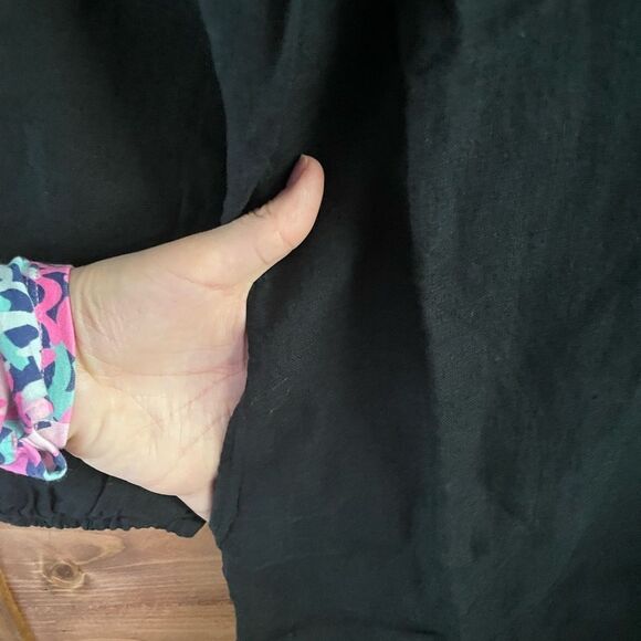 NWOT Bethanne Knee Length Linen Dress Black Onyx missing belt - Picture 5 of 5